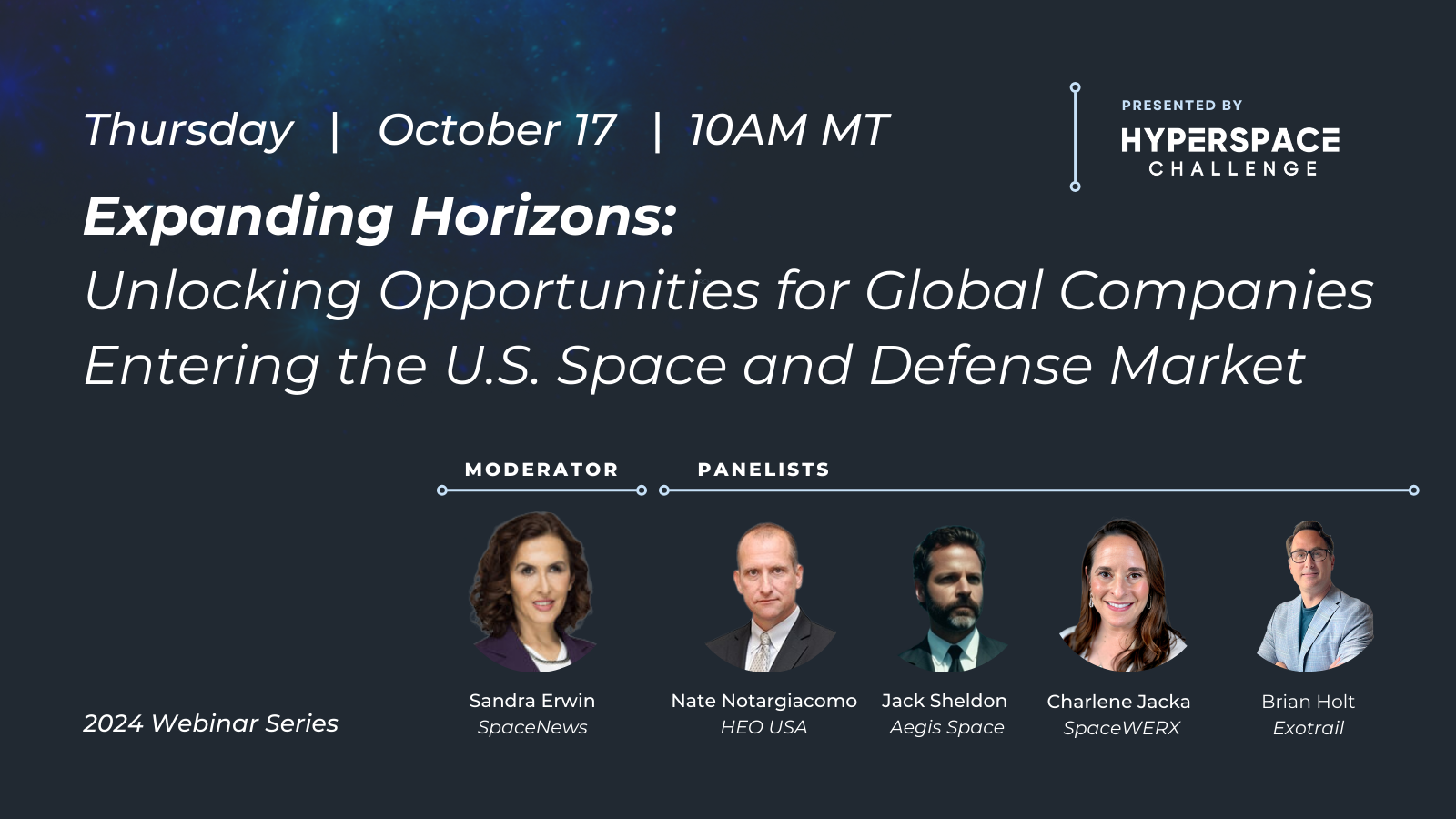 2024 Hyperspace Challenge Webinar Series - Oct 17 - Panelists